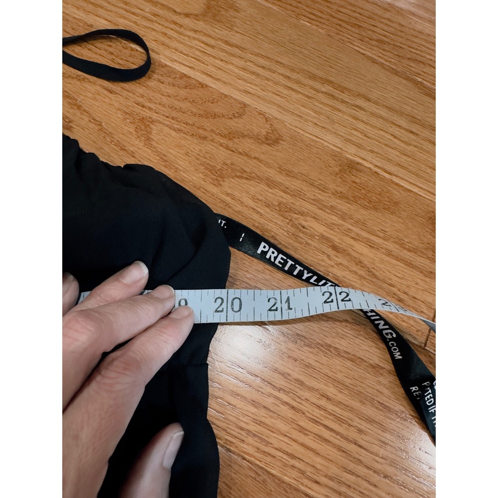 PrettyLittleThing Black Ruched Cup Detail Midi Dress US Size M Gothic Milkmaid - Picture 8 of 10